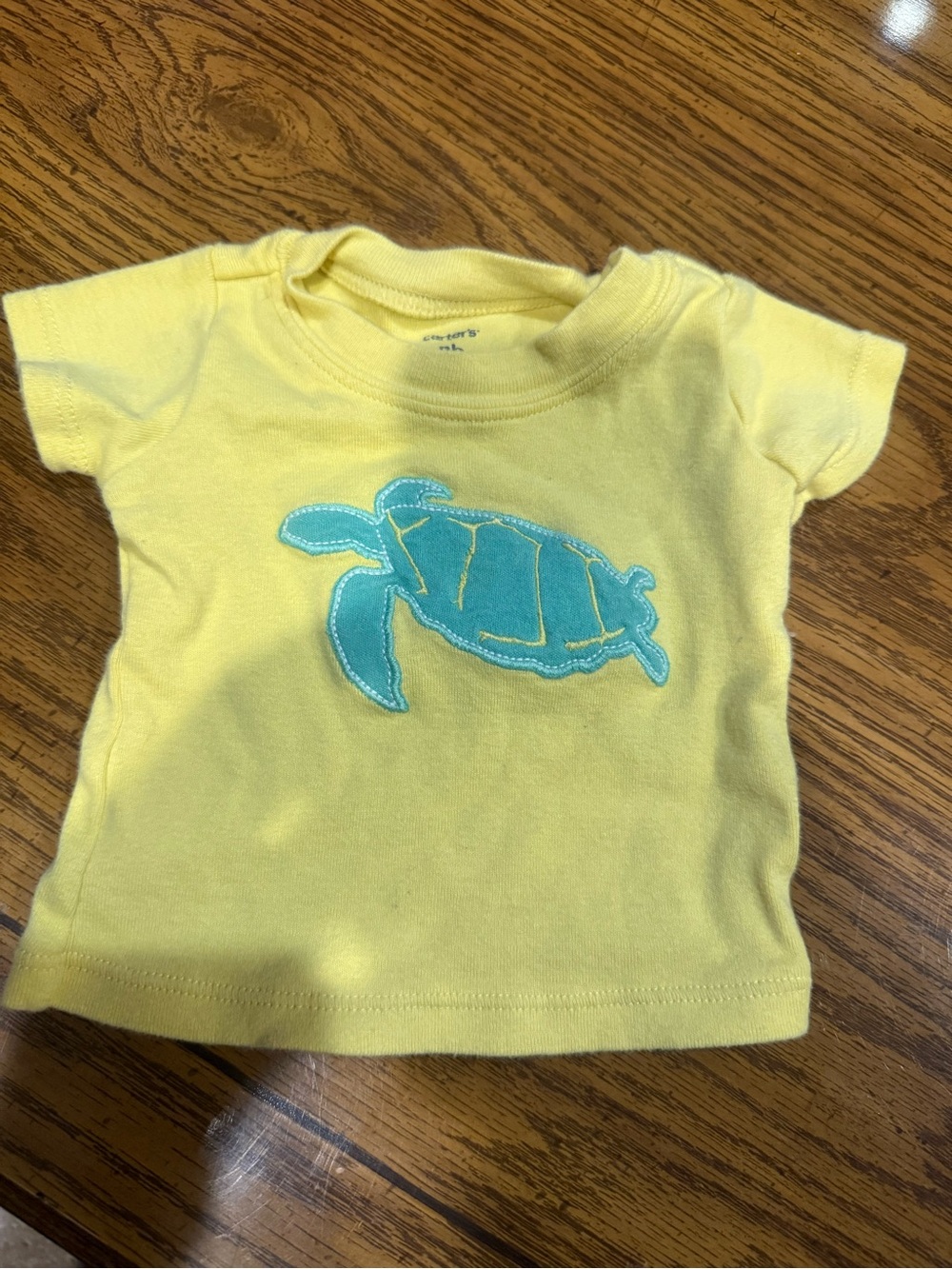 6 for $10 Yellow Kids T-Shirt with Blue Turtle Applique